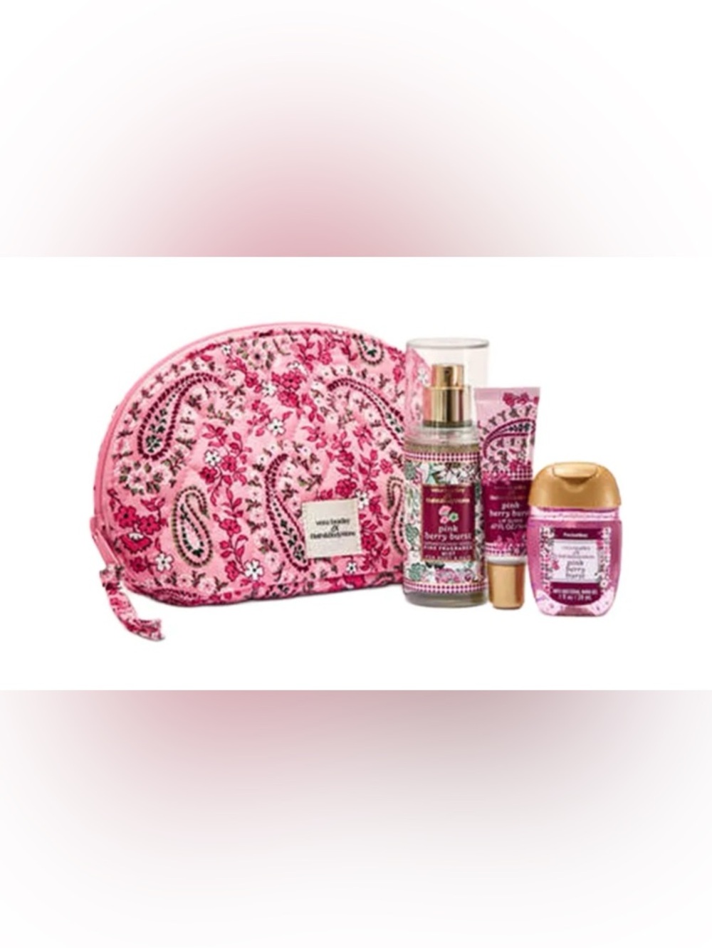 BATH & BODY WORKS x VERA BRADLEY PINK PAISLEY BERRY PINK BURST 4 PIECE GIFT SET